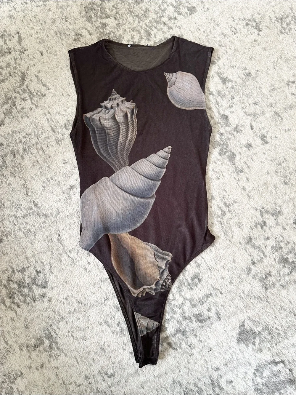 ⭐️3/$30⭐️ (bundle deal) ZARA Seashell Mesh Bodysuit XS - Picture 1 of 5